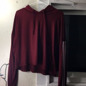 A Maroon crop top